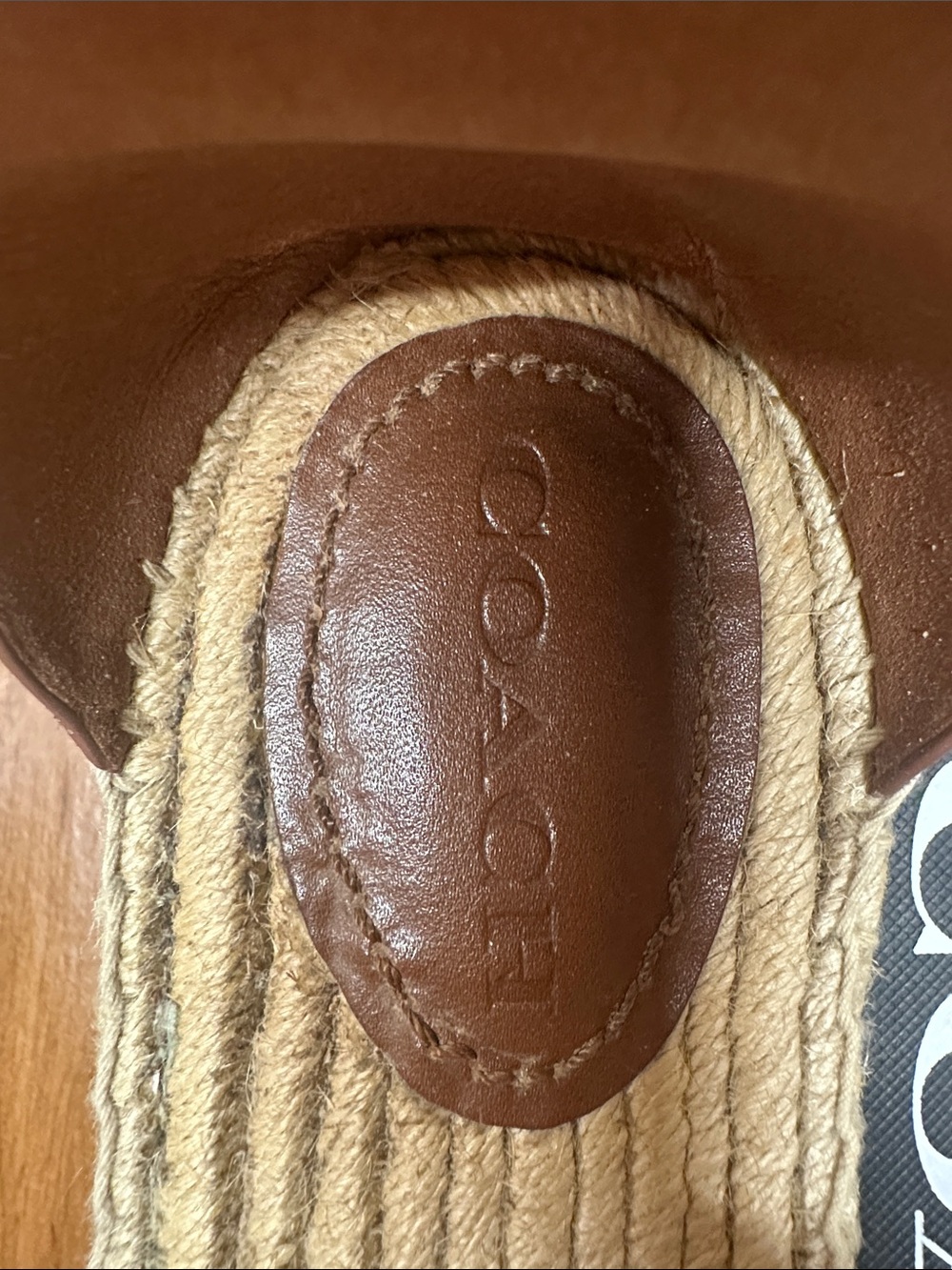 Coach Brown Leather Floral Espadrilles with Ankle Strap - Picture 2 of 8